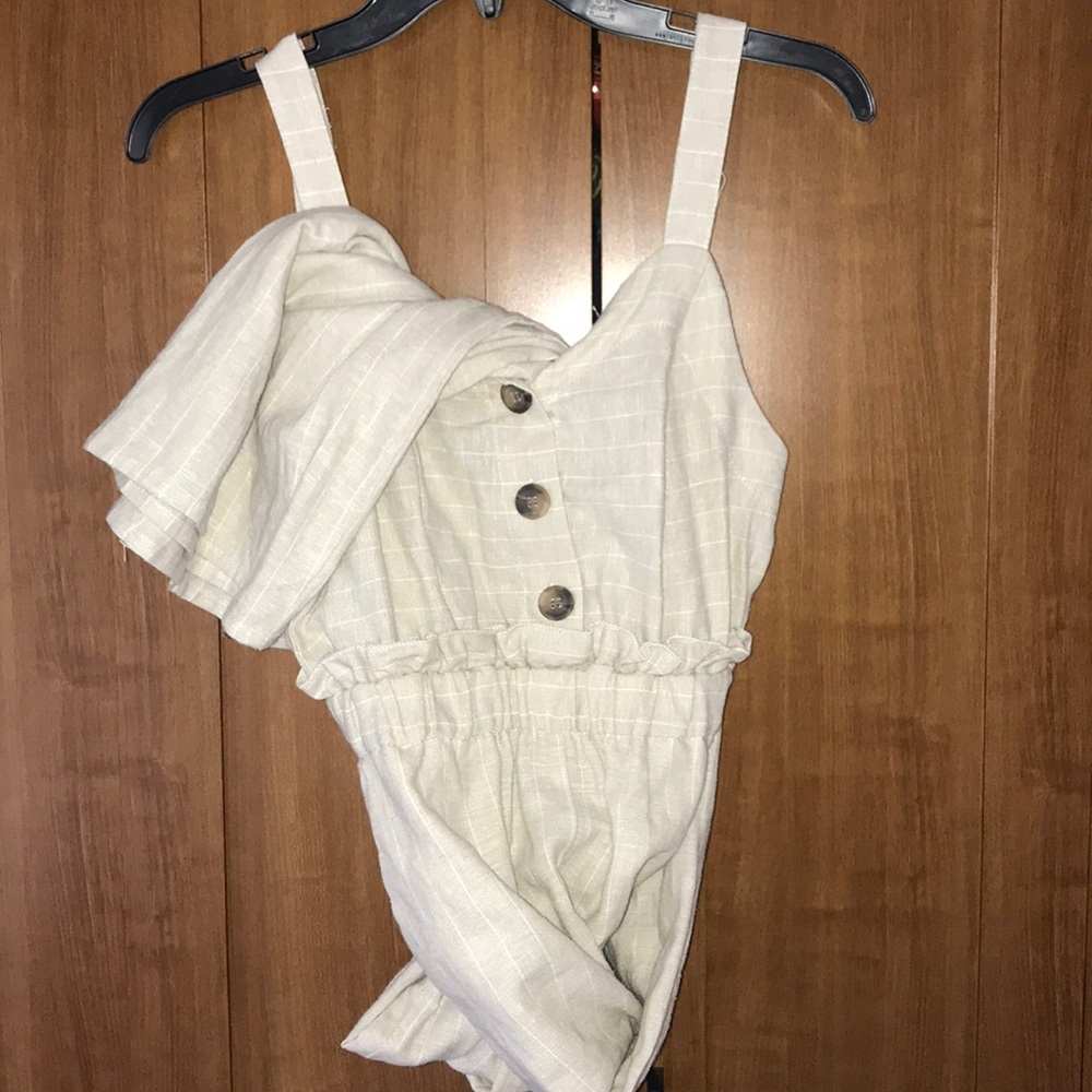 Light beige color full length jumpsuit
